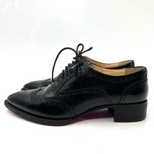 Christian Louboutin Zazou Black Leather Brogues Oxfords 37.5